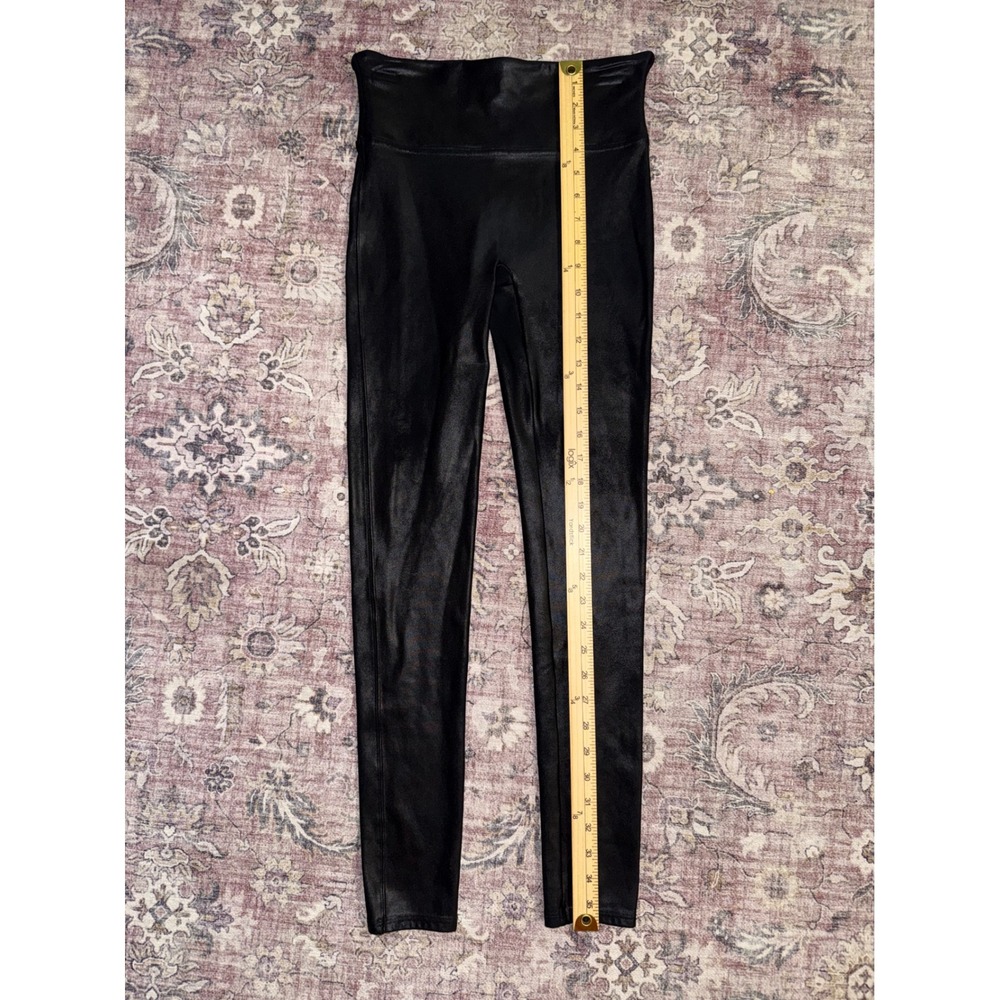 Spanx Faux Leather Leggings Black High Waisted Shaper Womens Medium Smoothing - Picture 4 of 8